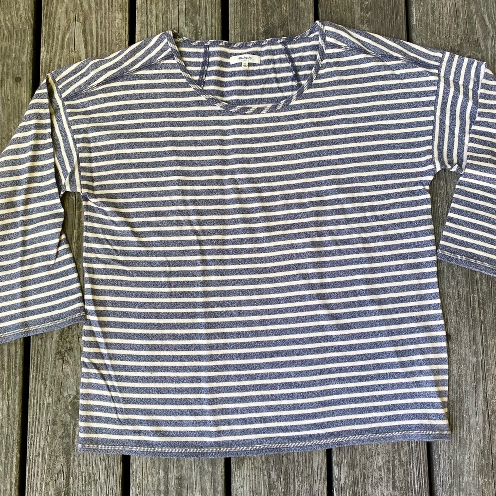 Madewell 3/4 length Sleeve Striped Shirt Medium